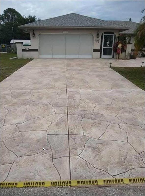 Decorative overlay driveway after